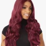 Red full lace wig - 150% density burgundy human hair wig